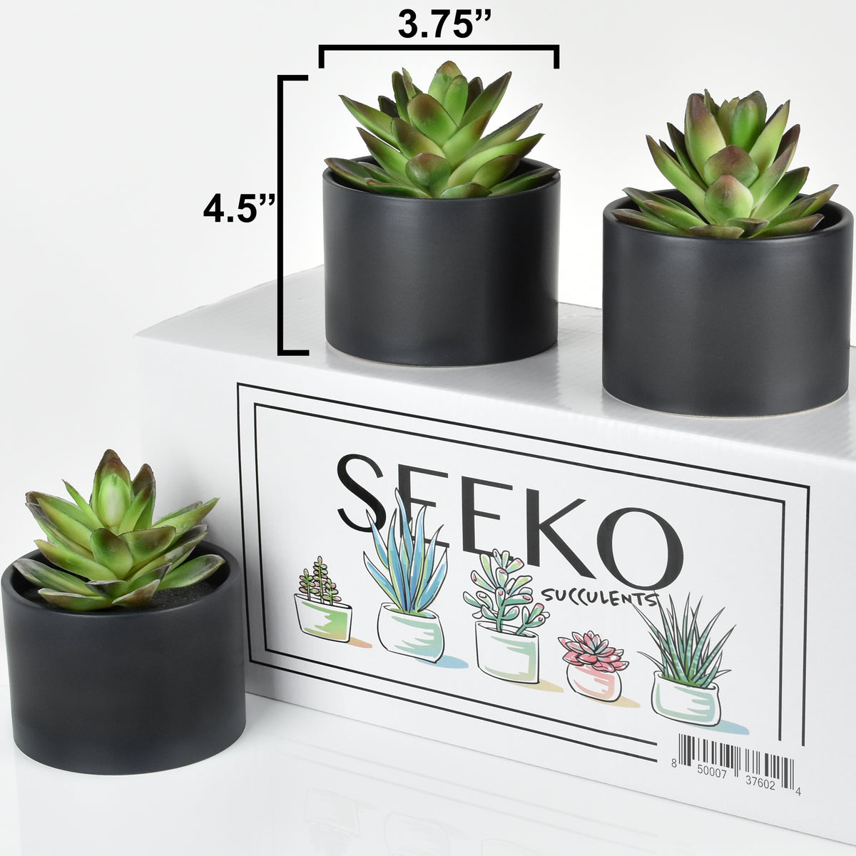 seeko succulents Modern Potted Artificial Succulents (3 Pack)