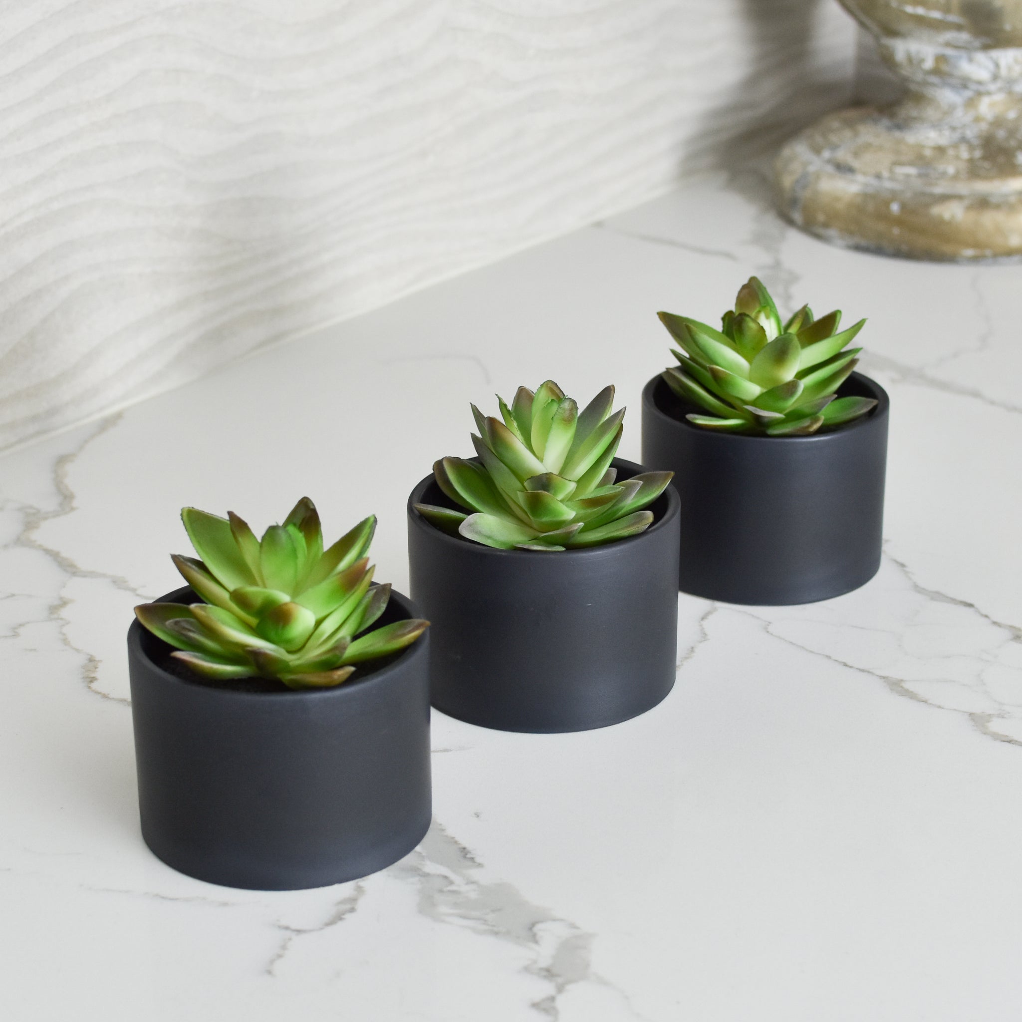 potted fake succulents Modern Potted Artificial Succulents (3 Pack) – Seeko Succulents